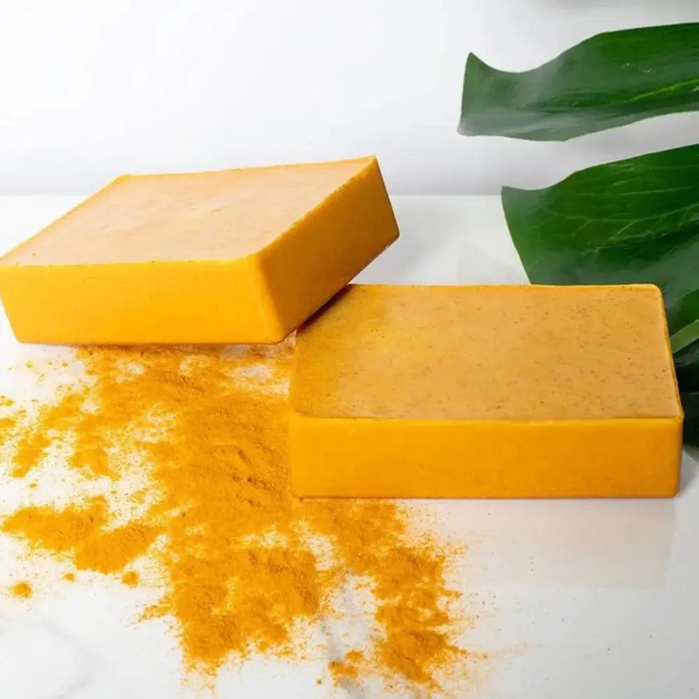 Savon fait à la main au curcuma, savon à l'acide kojique au citron, savon de douche et pour le visage, nettoyage en profondeur pour les soins de la peau du visage et du corps, 100g Marvella