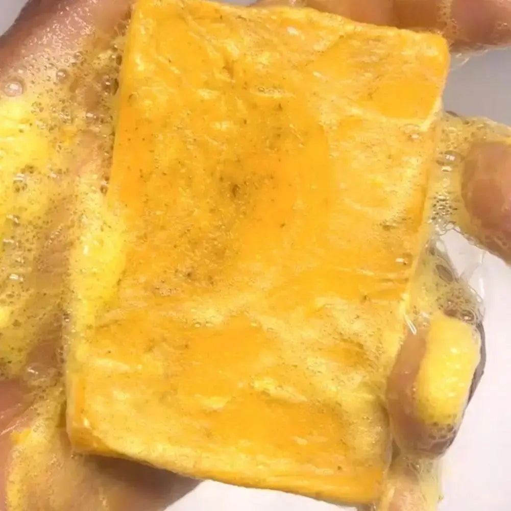 Savon fait à la main au curcuma, savon à l'acide kojique au citron, savon de douche et pour le visage, nettoyage en profondeur pour les soins de la peau du visage et du corps, 100g Marvella