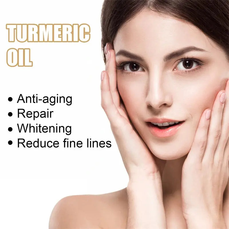 Sérum pour le visage au curcuma, rétrécit les pores, Essence réparatrice, mélanine, éclaircissant, hydratant, nourrissant, huile de cur-cumin, estompe les taches foncées, soins pour la peau Marvella